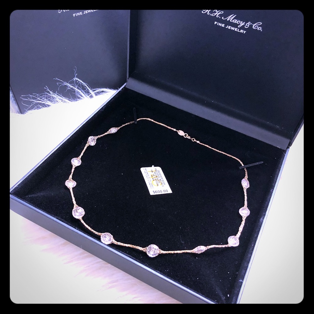 necklace-14K yellow gold with crystals